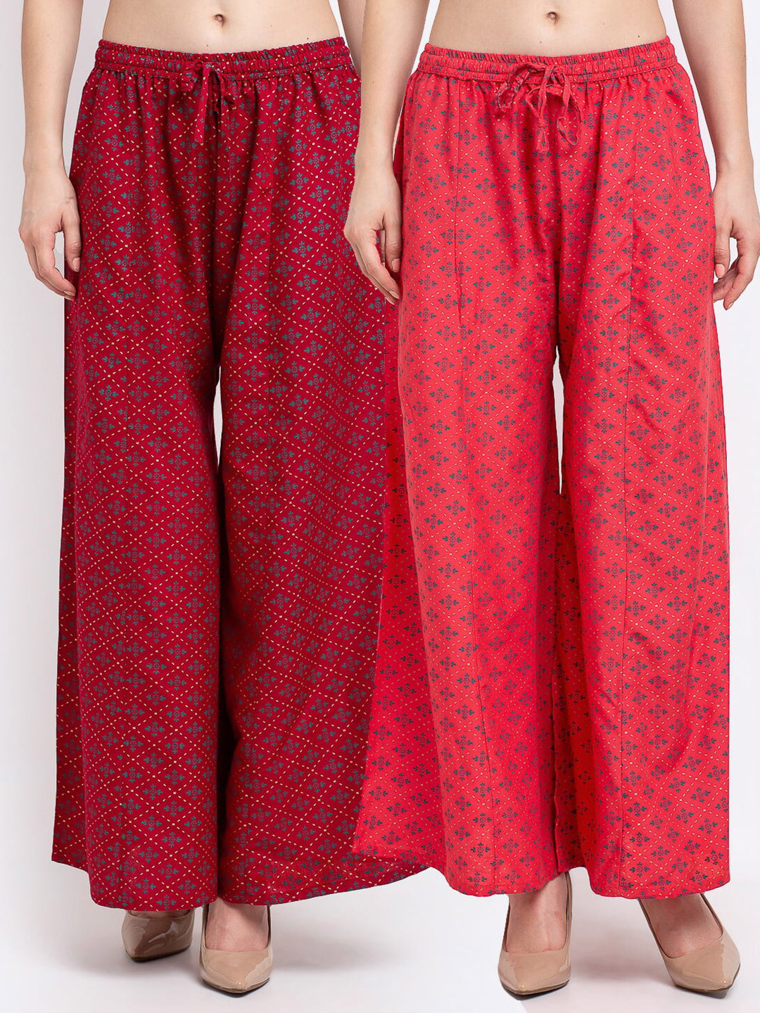 

GRACIT Women Pack Of 2 Ethnic Motifs Printed Palazzo, Maroon