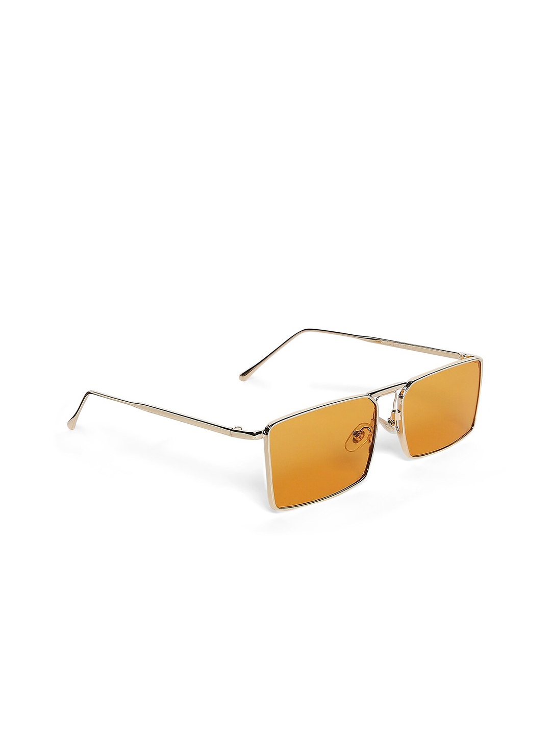 

20Dresses Women Yellow Lens & Gold-Toned Rectangle Sunglasses SG0474