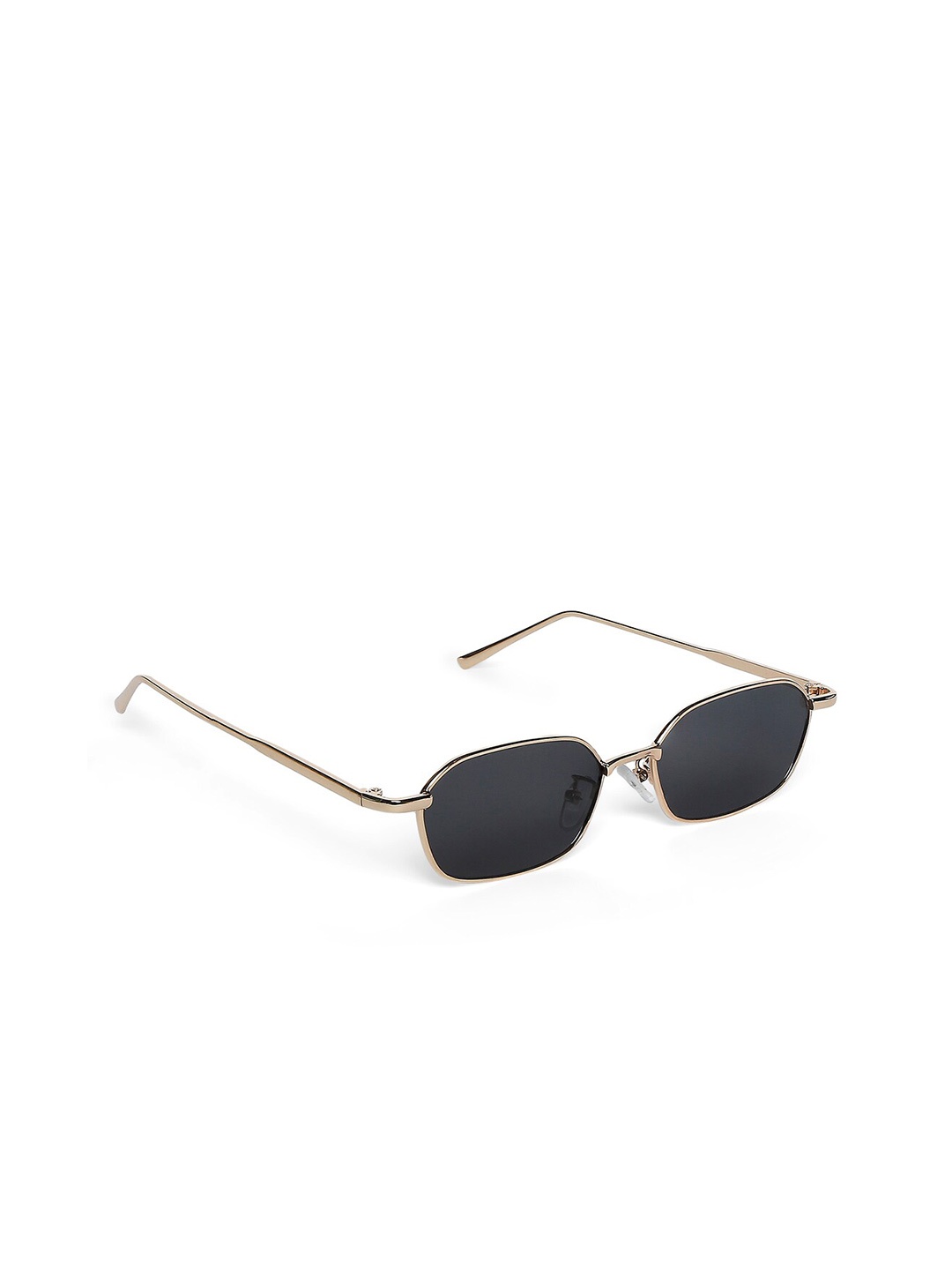 

20Dresses Women Black Lens & Gold-Toned Rectangle Sunglasses - SG0532-Black-Gold