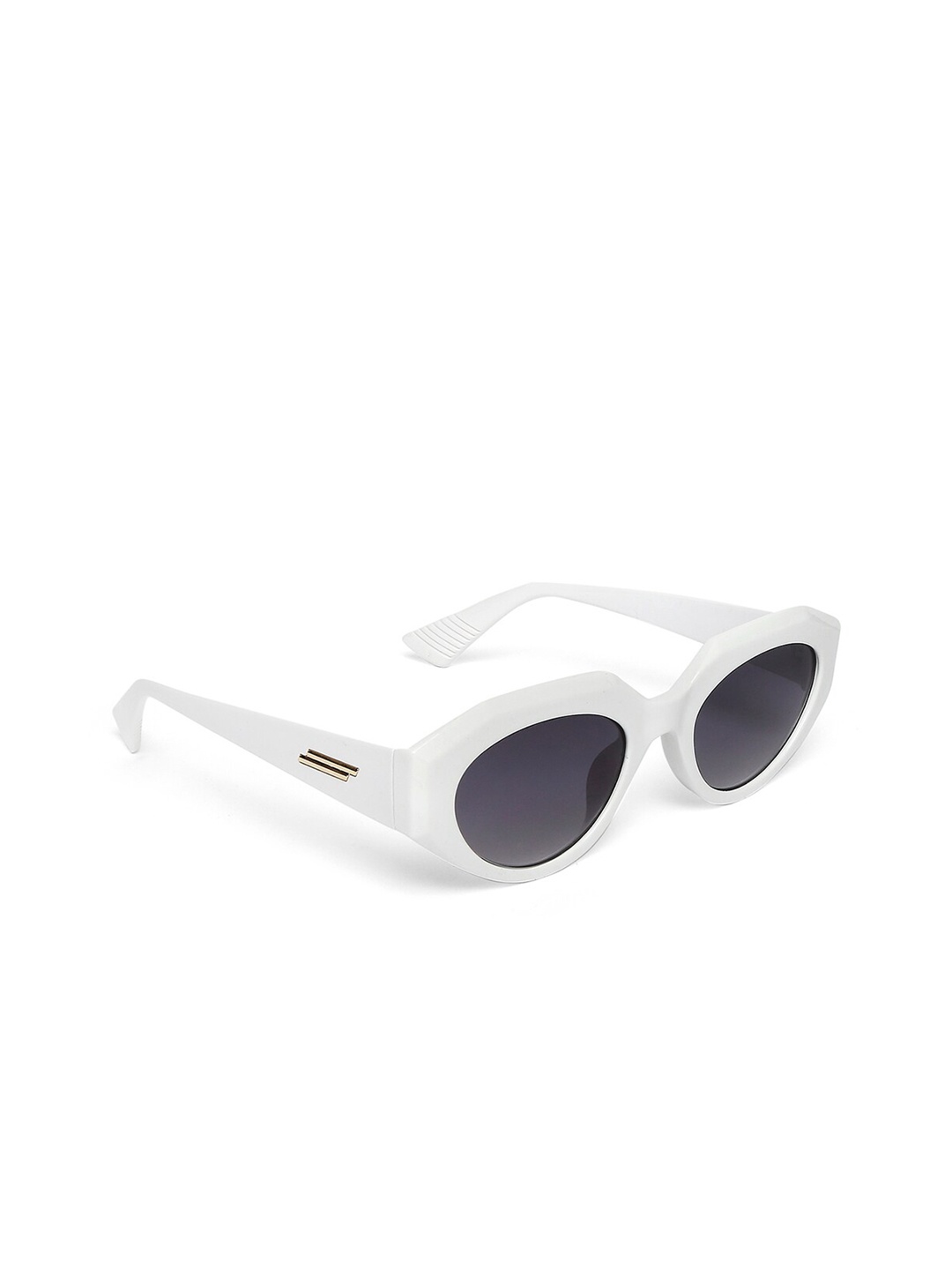 

20Dresses Women Black Lens & White Oval Sunglasses SG0466