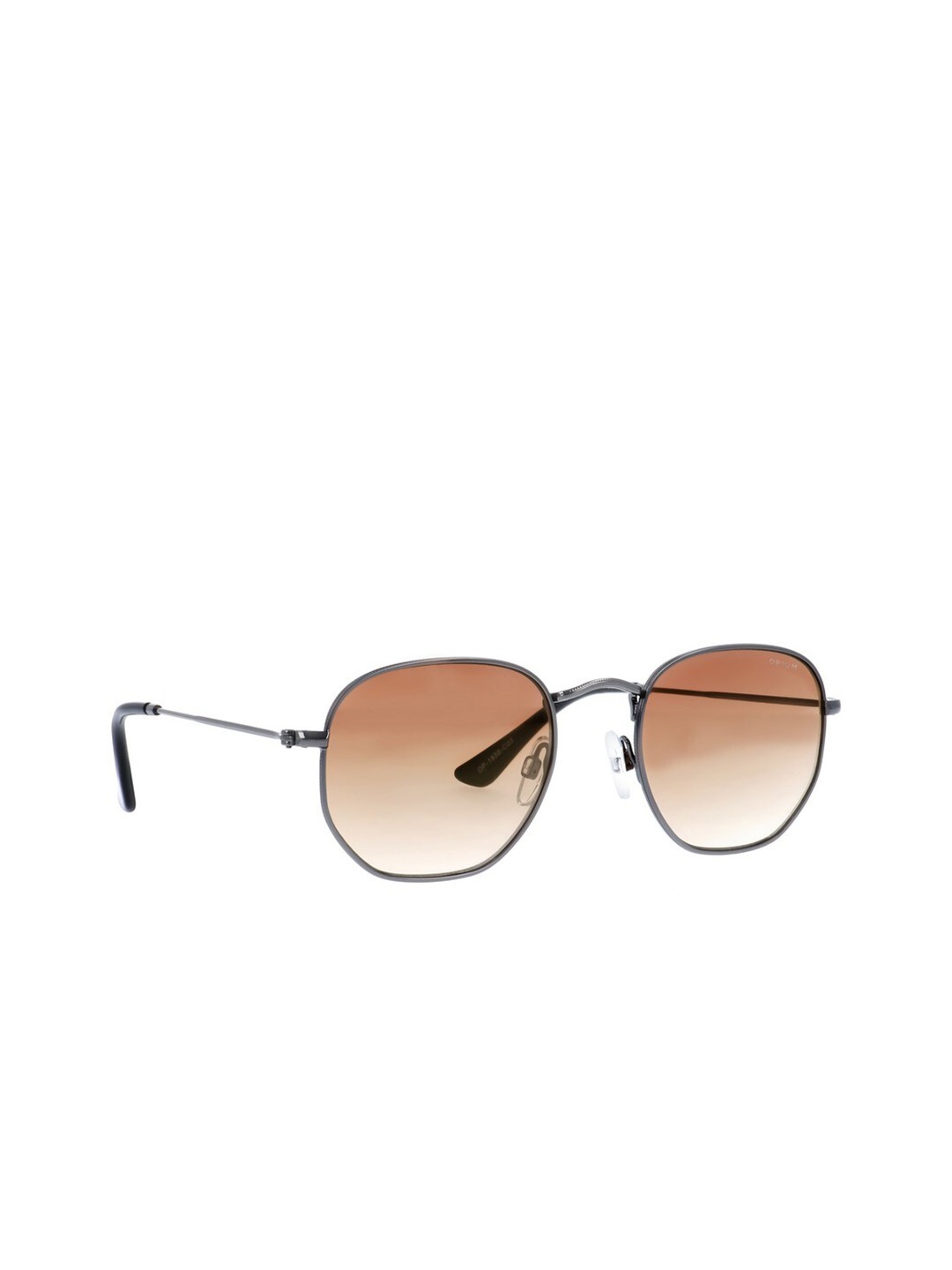 

OPIUM Unisex Brown Lens & Steel-Toned Rectangle Sunglasses with UV Protected Lens