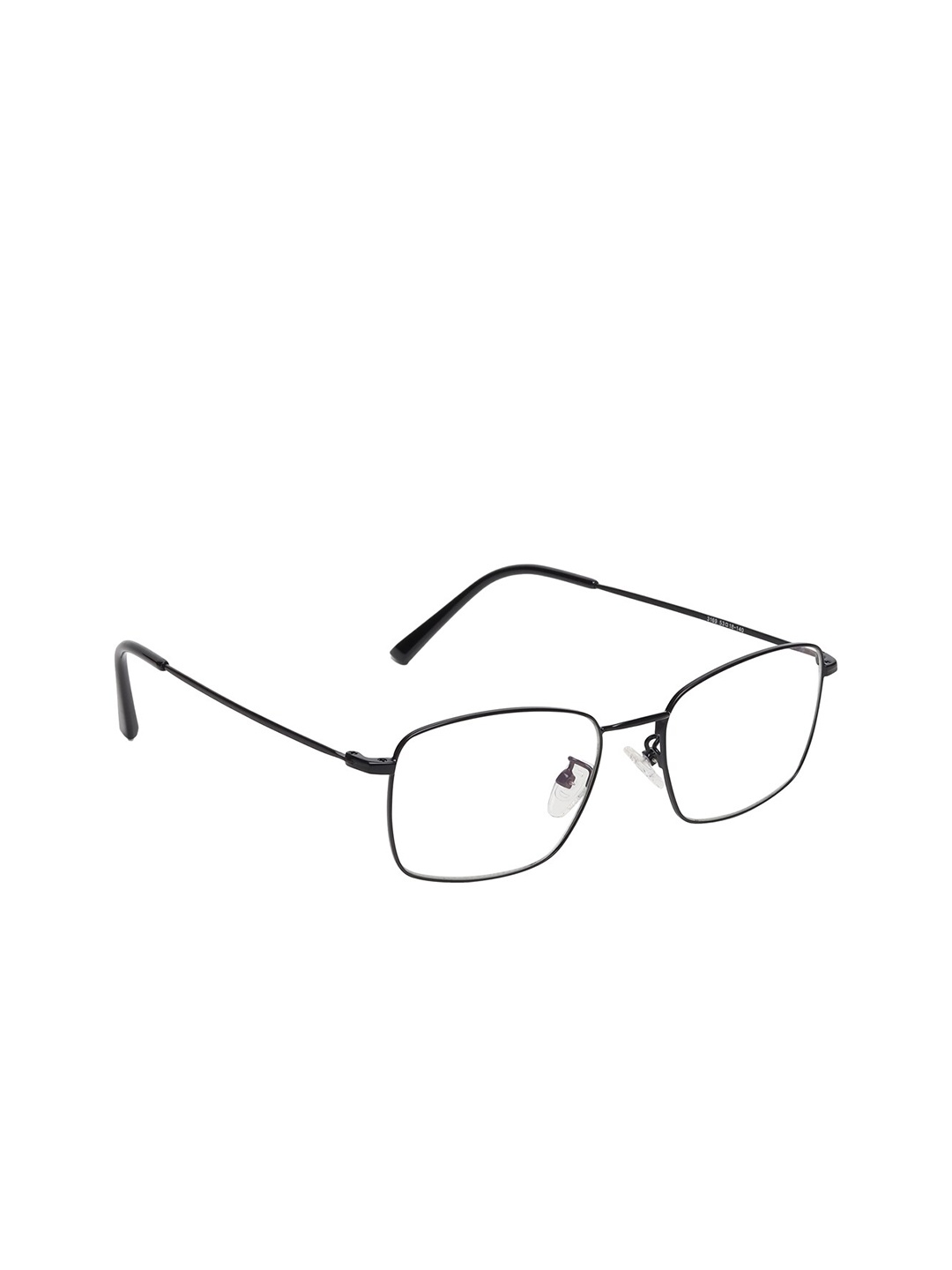

CRIBA Unisex Clear Lens & Black Square Sunglasses with UV Protected Lens CR_P BLK HALF EYE