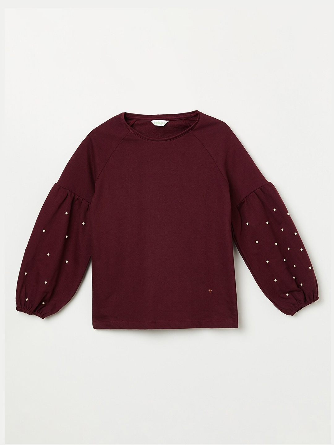 

Bossini Girls Maroon Pearl Embellished Sweatshirt