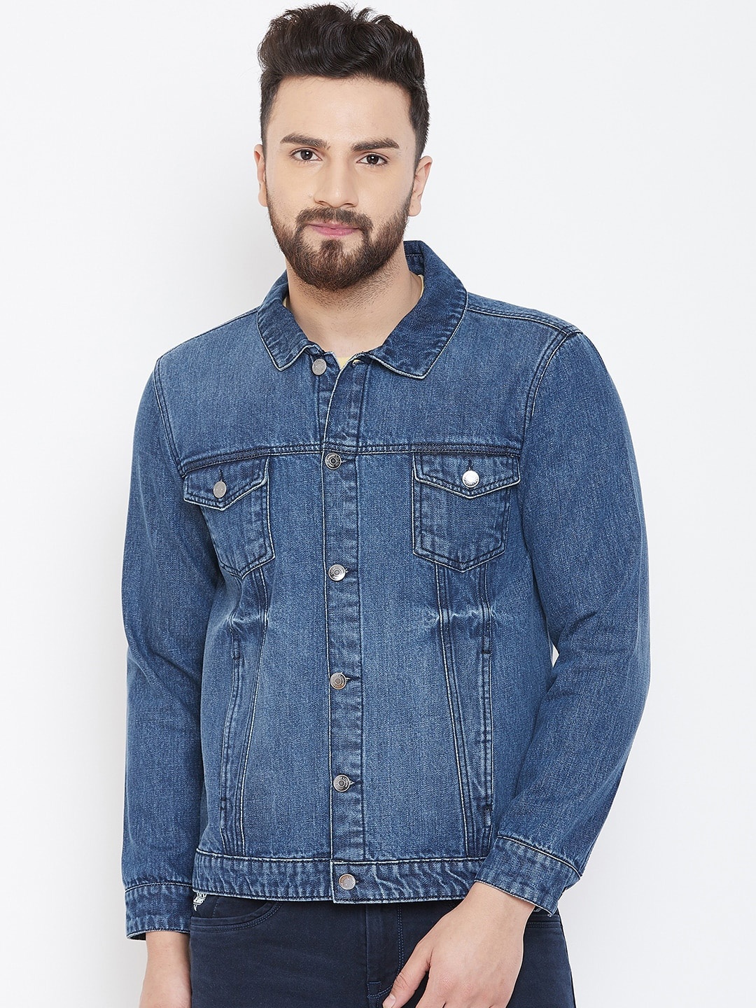 

Canary London Men Blue Washed Denim Jacket