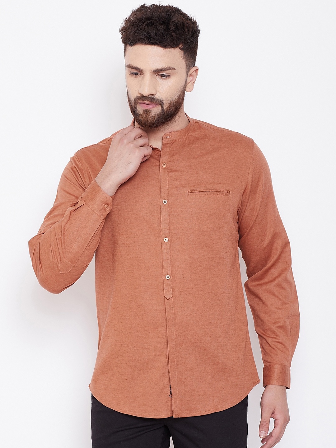 

Canary London Men Rust Smart Slim Fit Opaque Casual Shirt