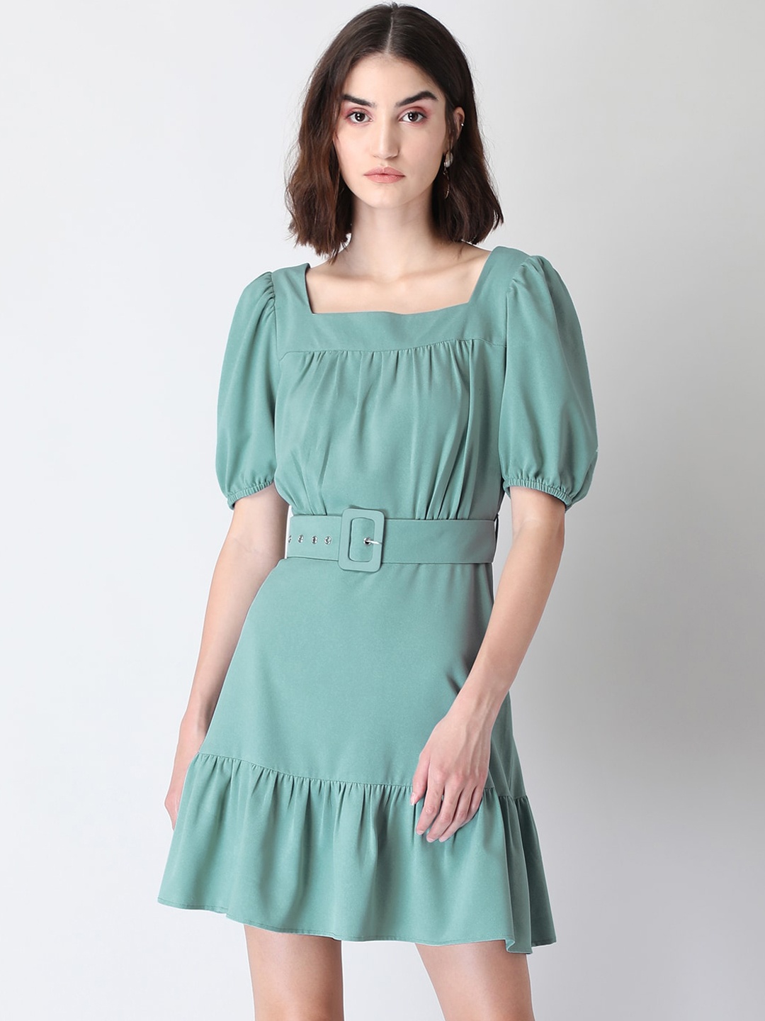 

FabAlley Green A-Line Dress