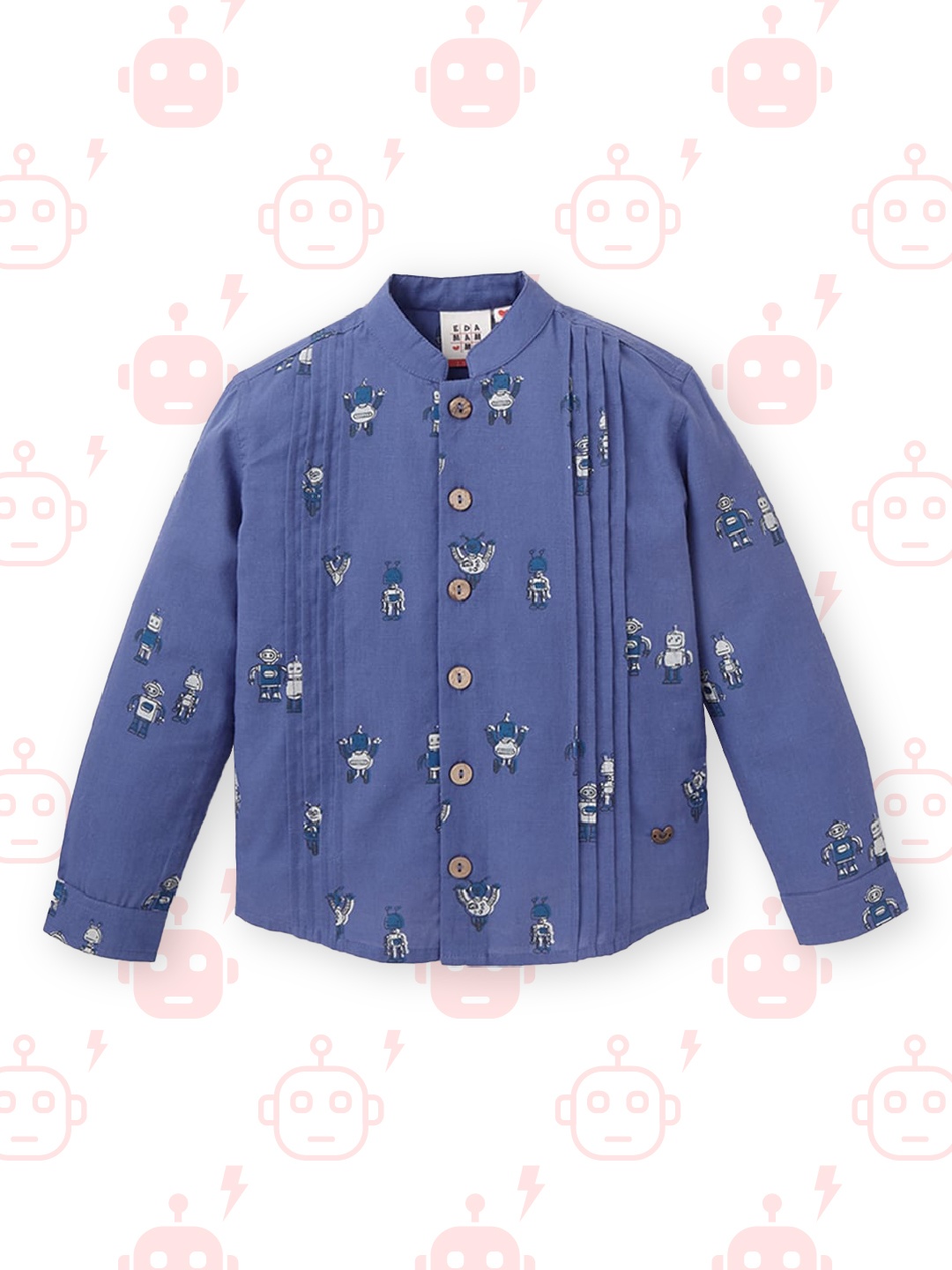 

Ed-a-Mamma Boys Blue Premium Opaque Printed Casual Shirt