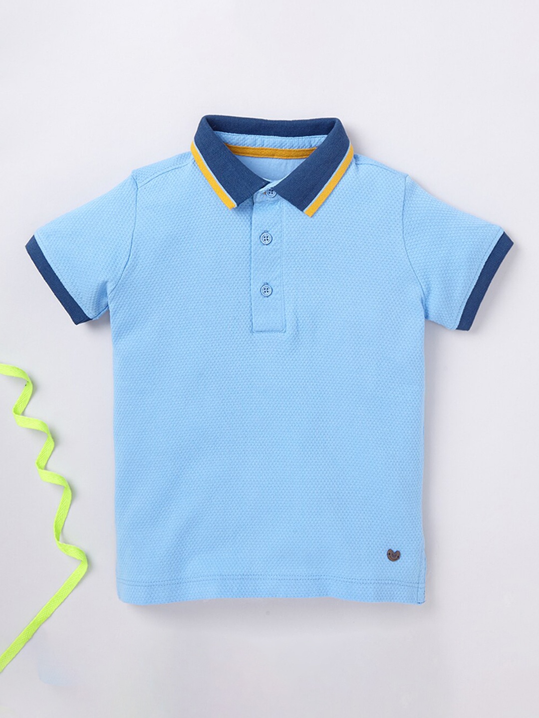 

Ed-a-Mamma Boys Blue Polo Collar T-shirt