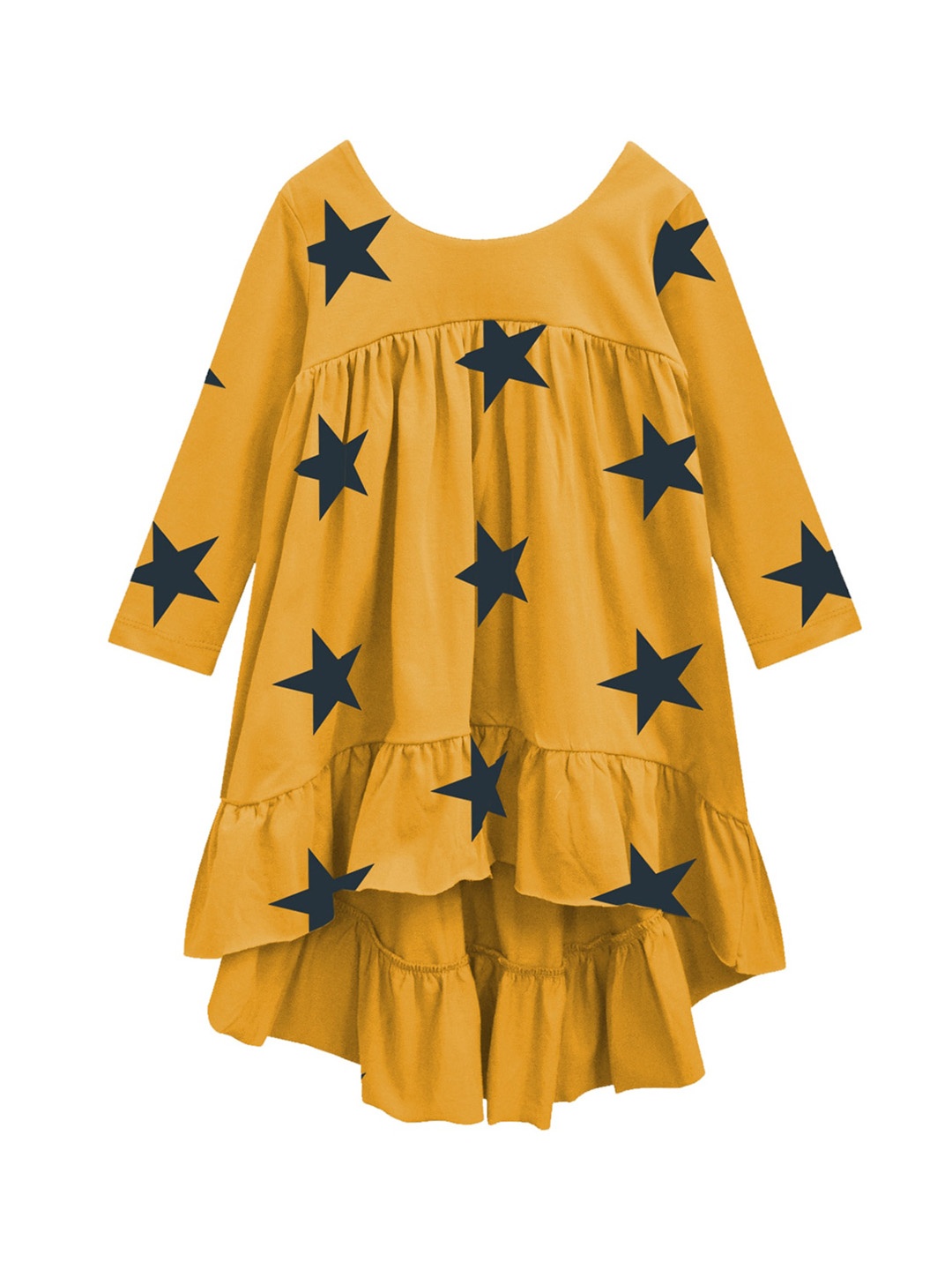 

A T U N Mustard Yellow Floral Empire Dress