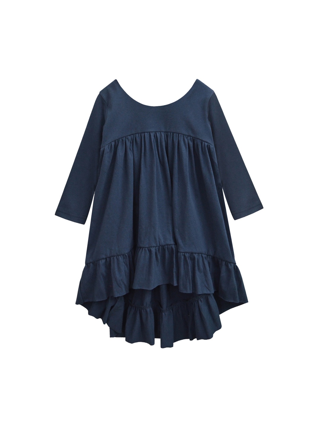 

A T U N Girls Navy Blue High-Low Dress