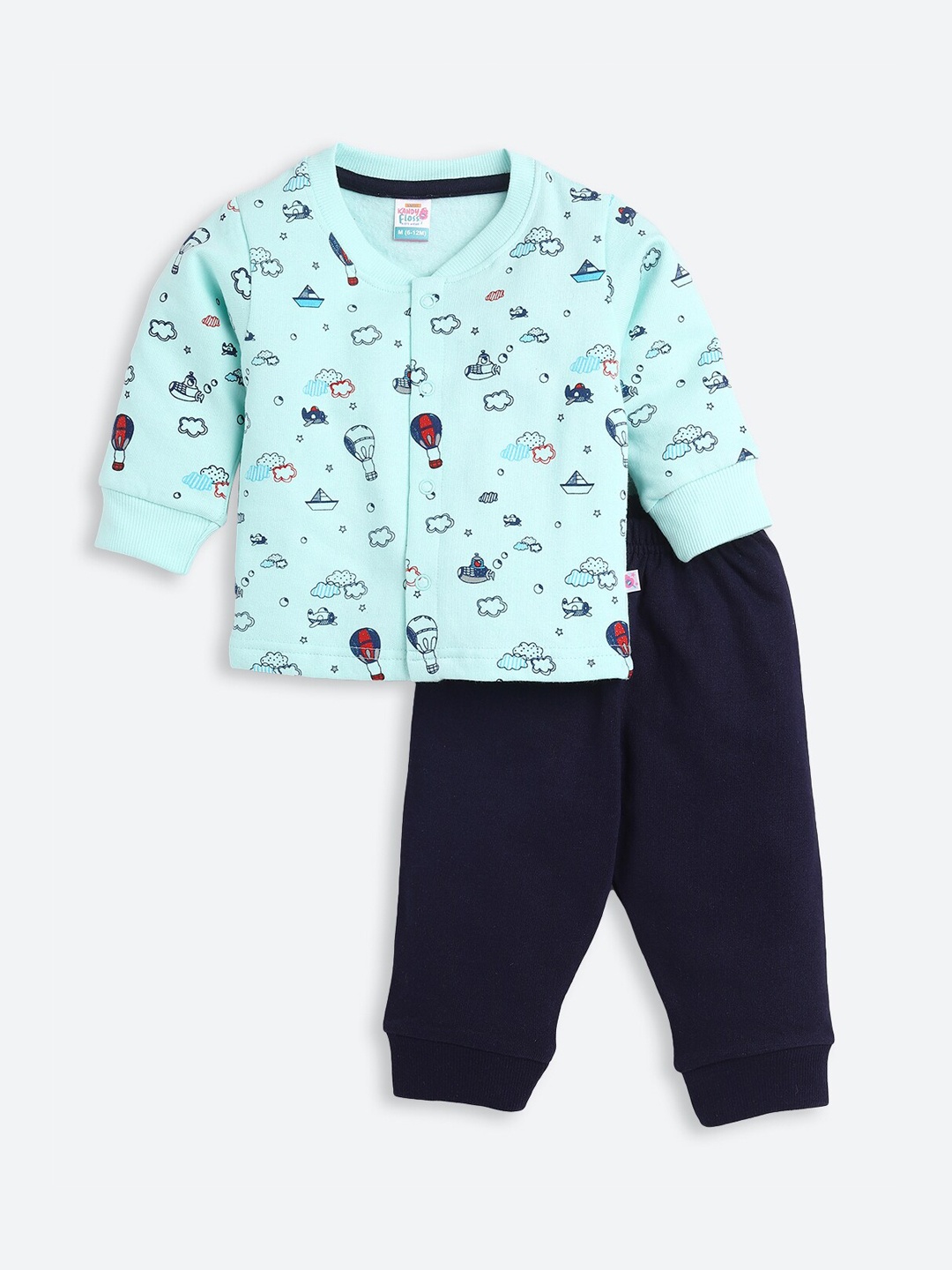 

AMUL Kandyfloss Unisex Kids Blue & Red Printed Night suit