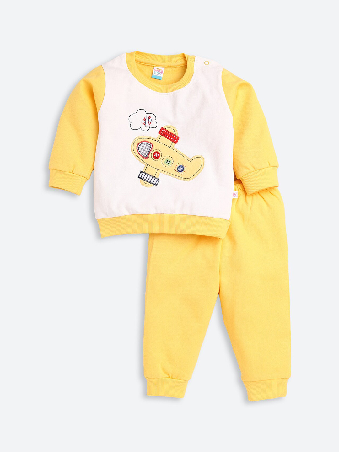 

AMUL Kandyfloss Kids Yellow & White Printed Night suit AKFFLEECEY19-Y-M-YELLOW