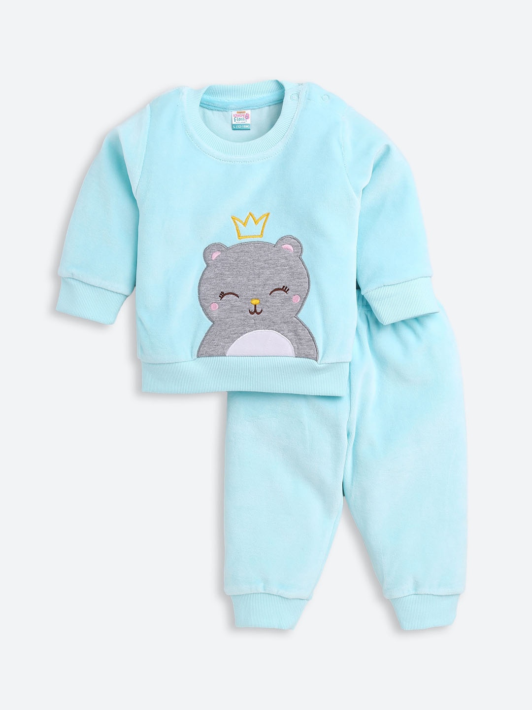

AMUL Kandyfloss Unisex Kids Blue & Grey Printed Night suit