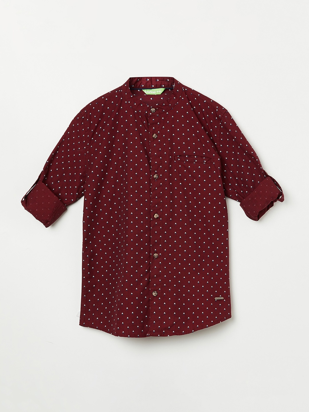 

Bossini Boys Maroon Opaque Printed Casual Shirt