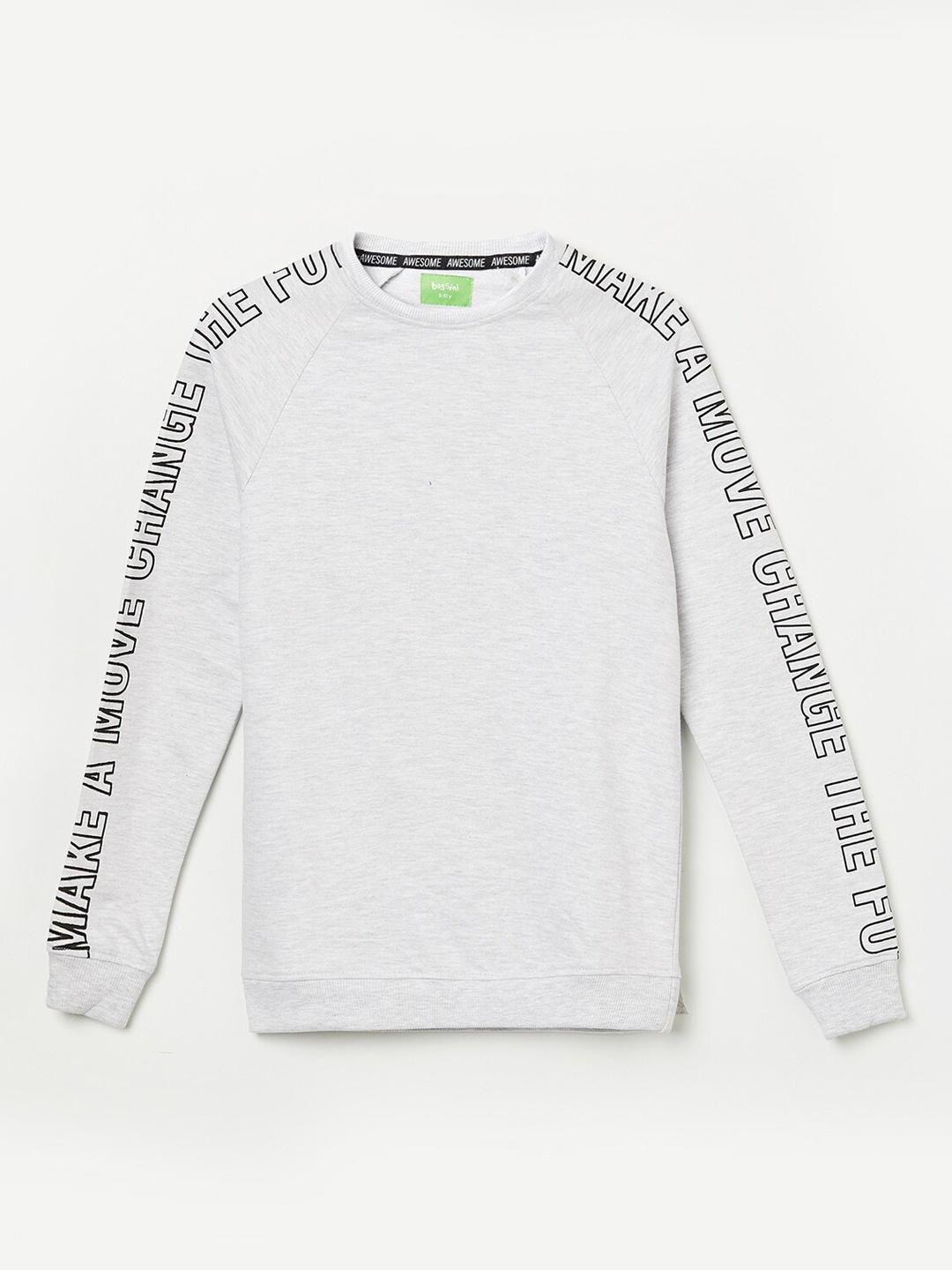 

Bossini Boys Grey Melange Printed Cotton Sweatshirt