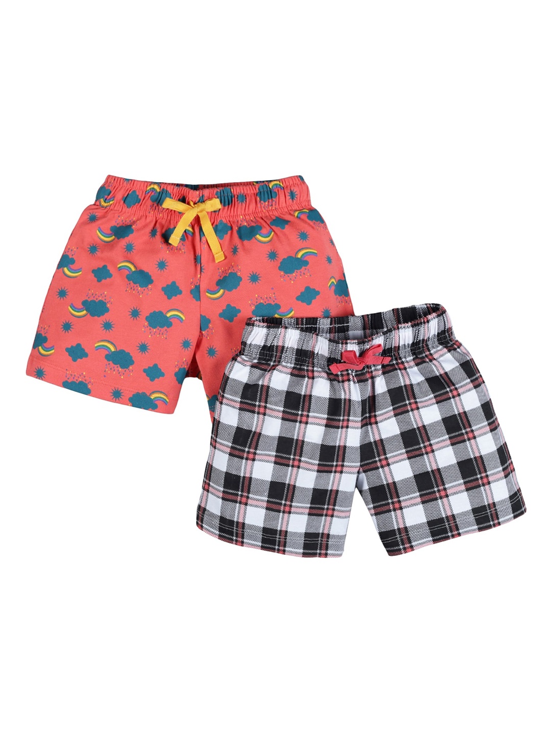 

PLUM TREE Girls Pink 2 Checked Regular Shorts