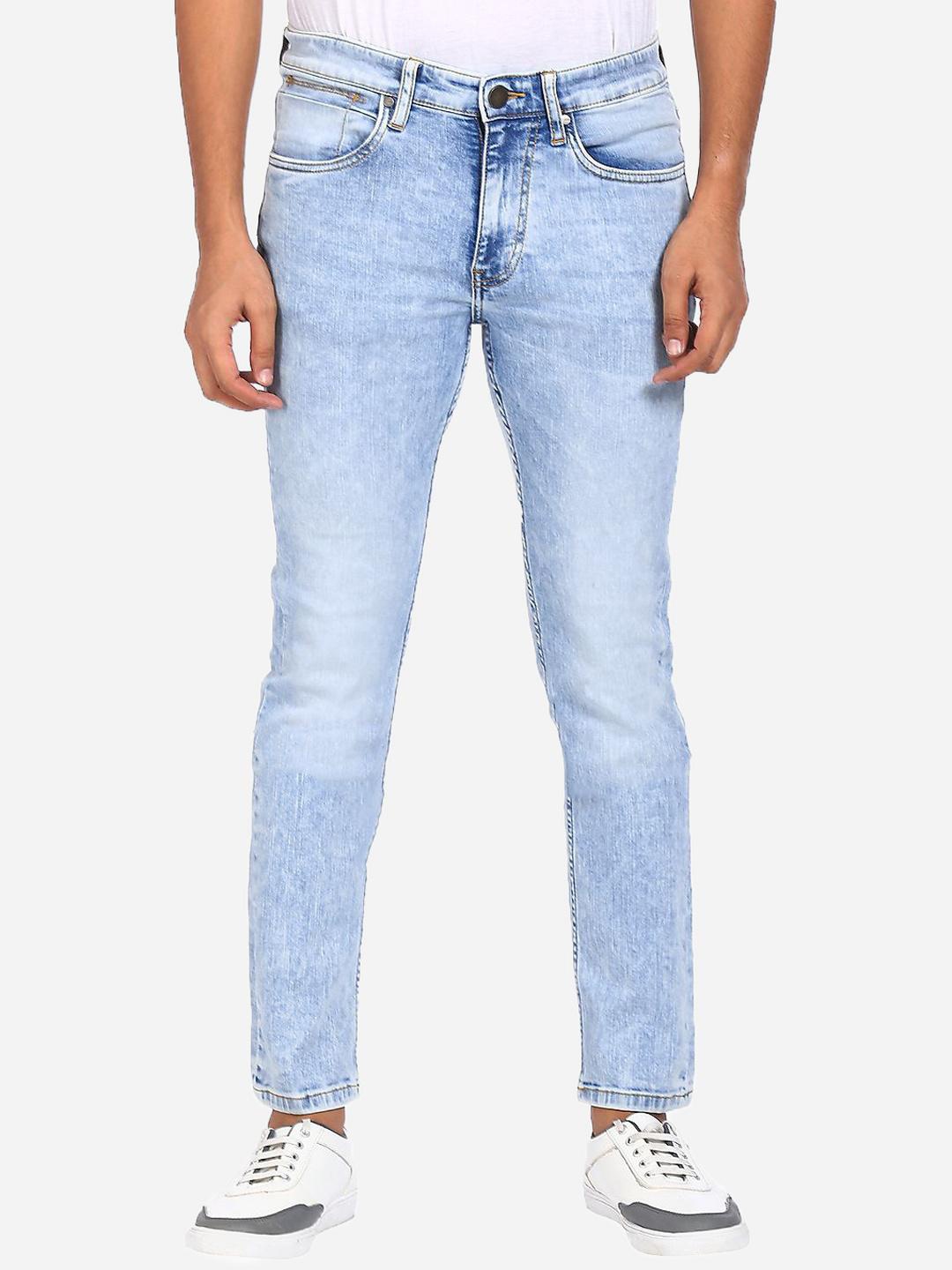 

AD By Arvind Men Blue Skinny Fit Slash Knee Heavy Fade Jeans