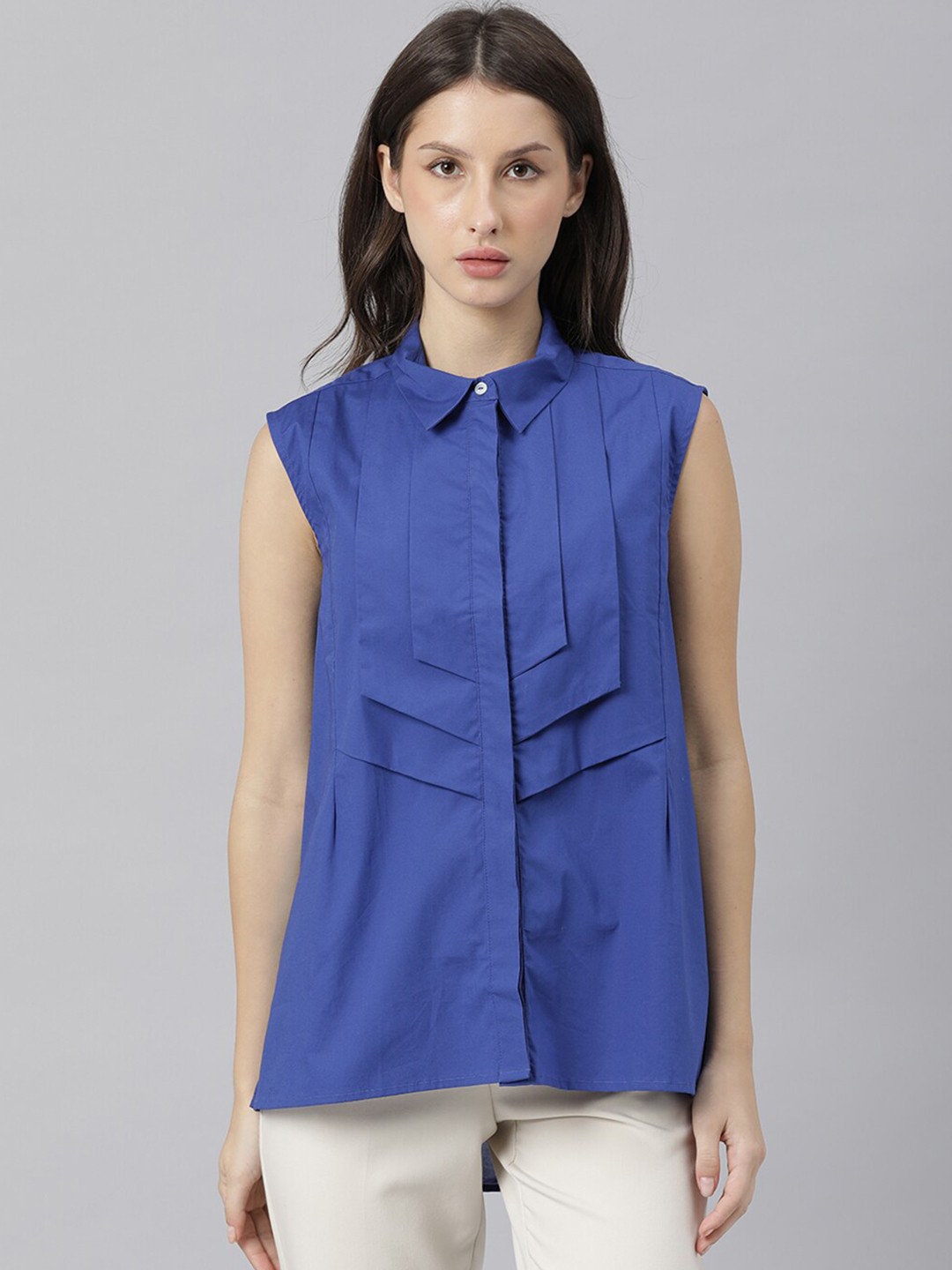 

RAREISM Blue Shirt Style Top