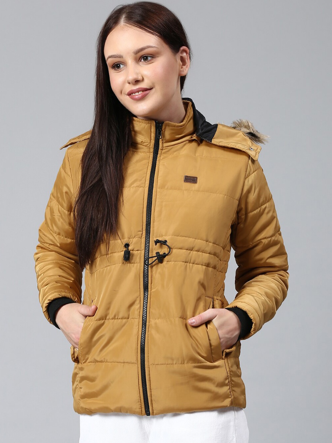 

Campus Sutra Women Mustard Windcheater Outdoor Parka Jacket