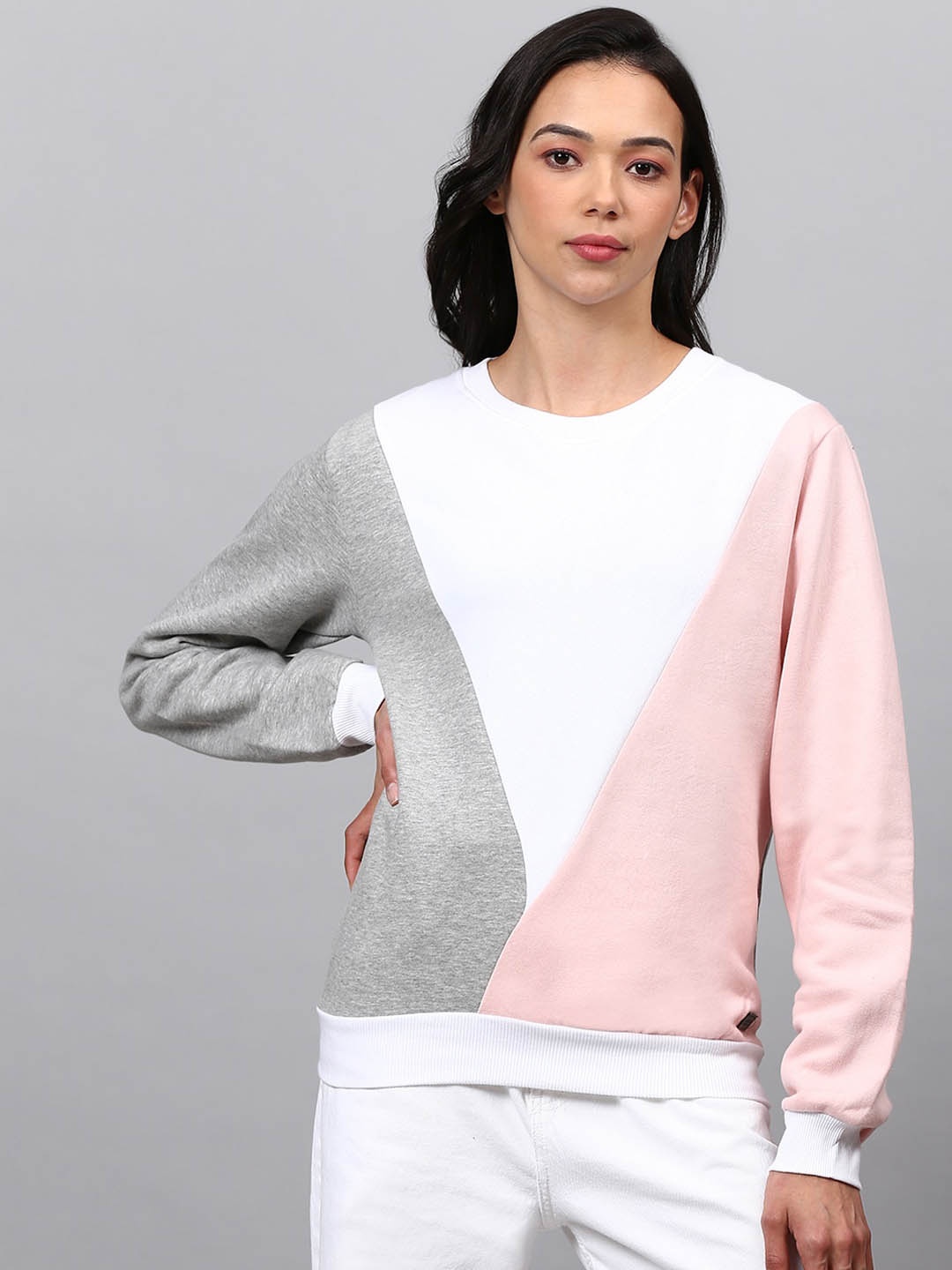

Campus Sutra Women Multicoloured Colourblocked Sweatshirt, Multi