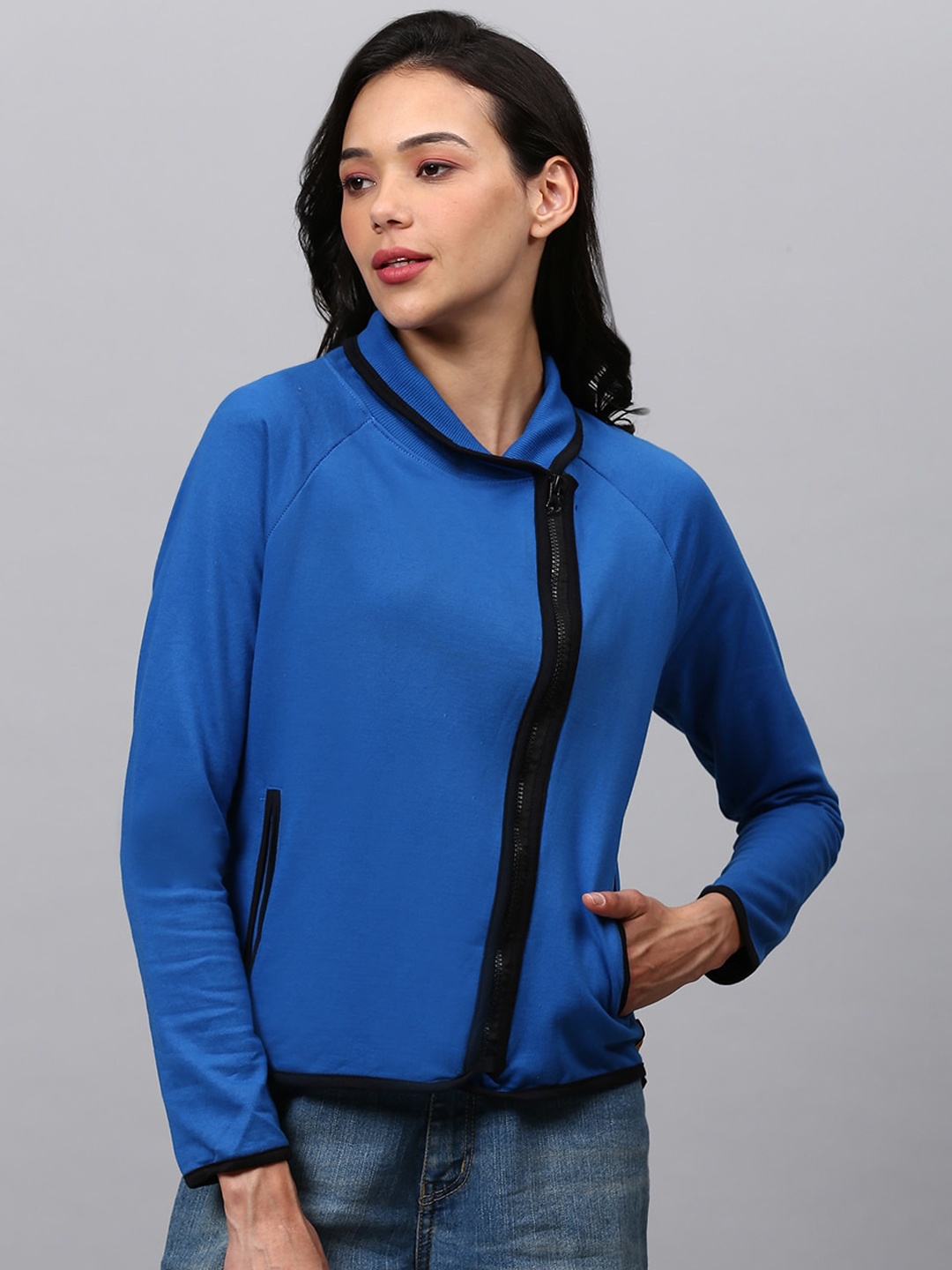 

Campus Sutra Women Blue Tailored Jacket