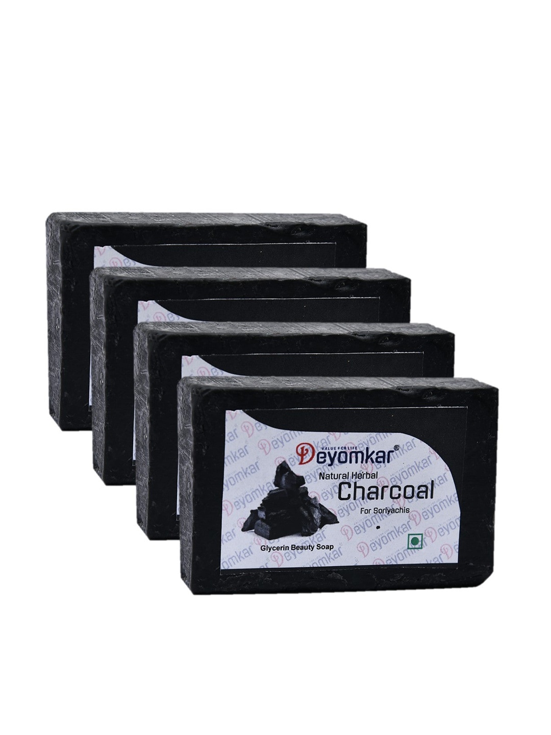 

Deyomkar Pack of 4 Natural Herbal Glycerin Charcoal Soaps, Black