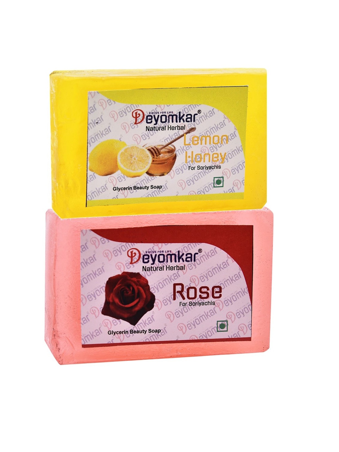 

Deyomkar Combo of 2 Herbal Glycerin Soap Lemon Honey & Rose Soap, Yellow
