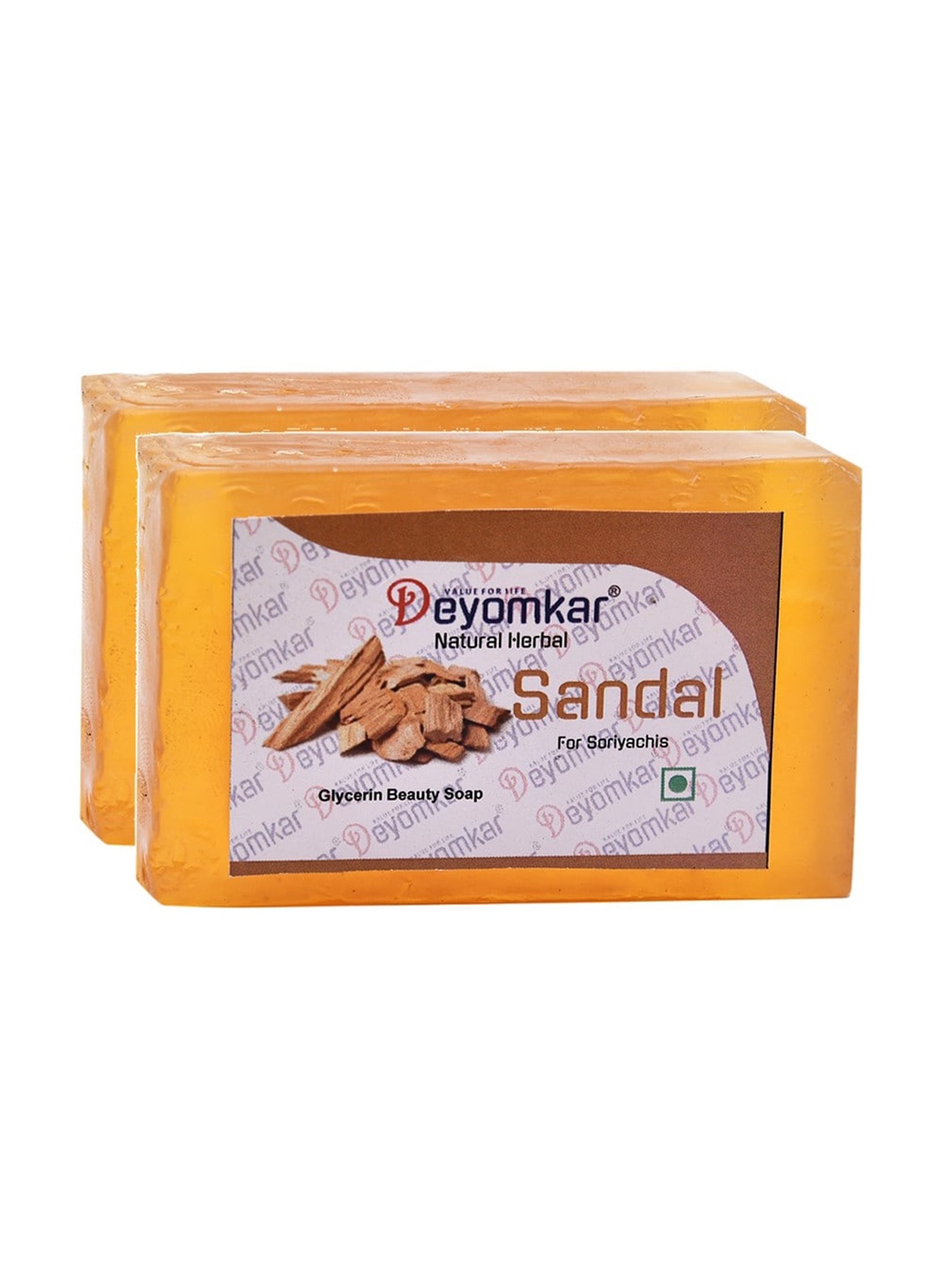 

Deyomkar Set of 2 Natural Herbal Glycerin & SandalWood Soap, Orange