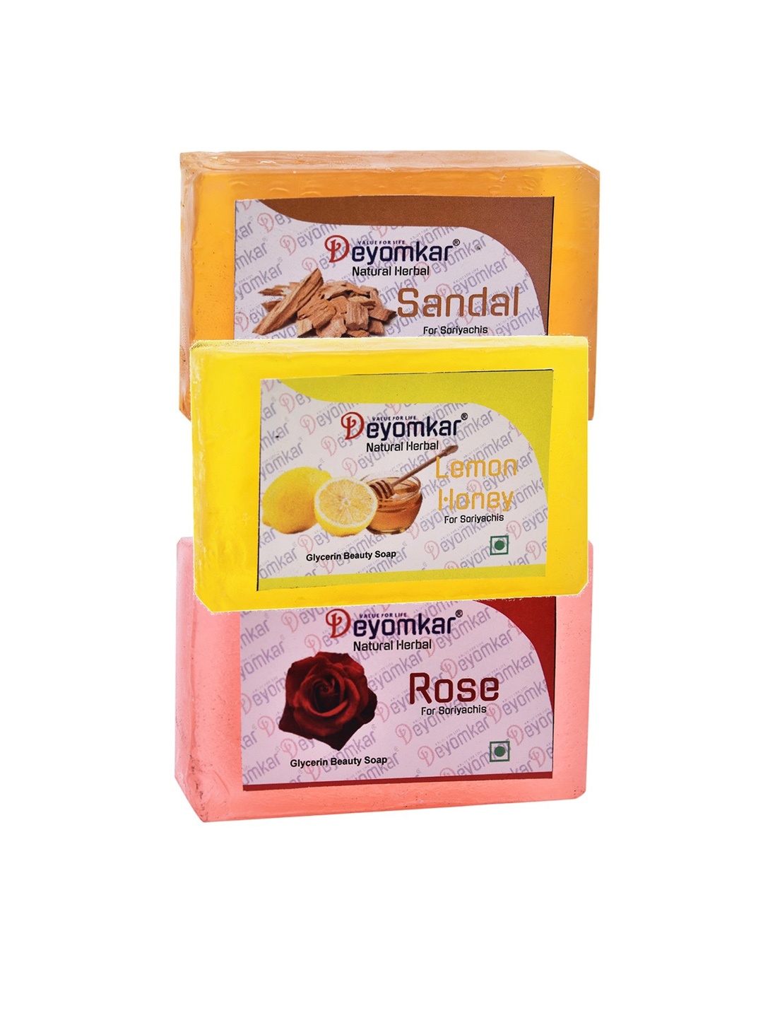 

Deyomkar Set of 3 Handmade Soap, Pink