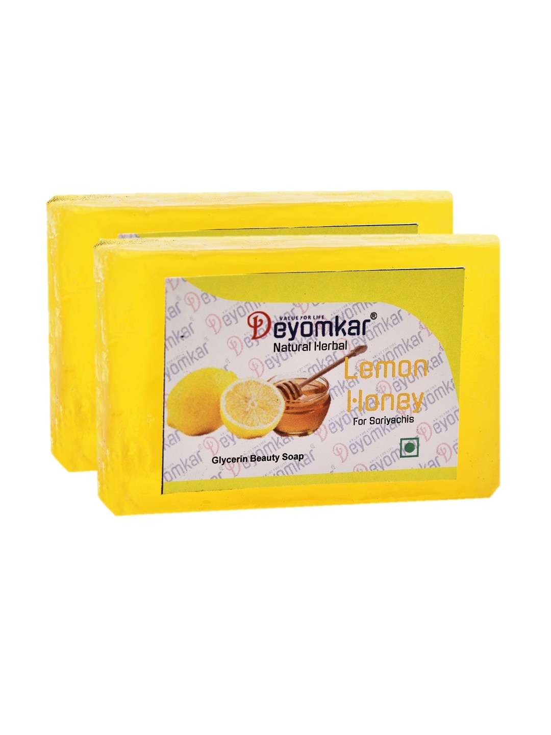 

Deyomkar Set of 2 Natural Herbal Glycerin Soap Lemon Honey, Yellow
