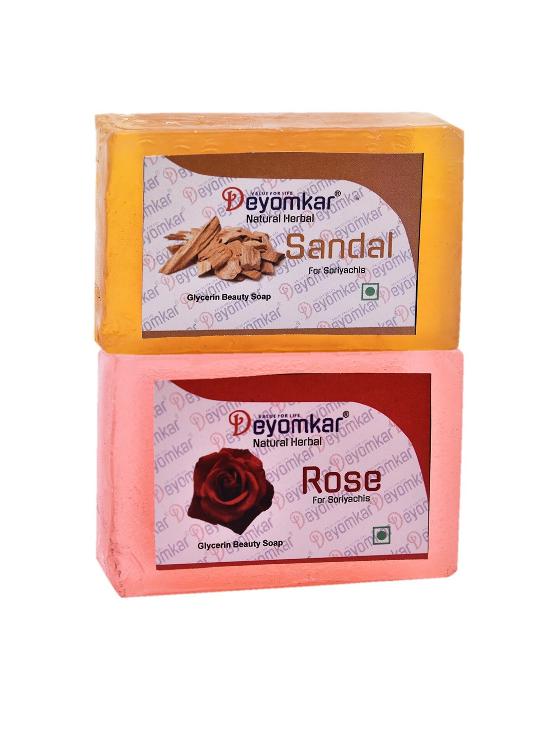 

Deyomkar Pack Of 2 Orange Herbal Glycerin Sandalwood & Rose Soap 240 gm, Pink