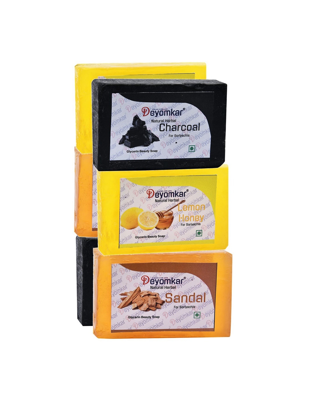 

Deyomkar Set of 6 Herbal Glycerin Soap, Black
