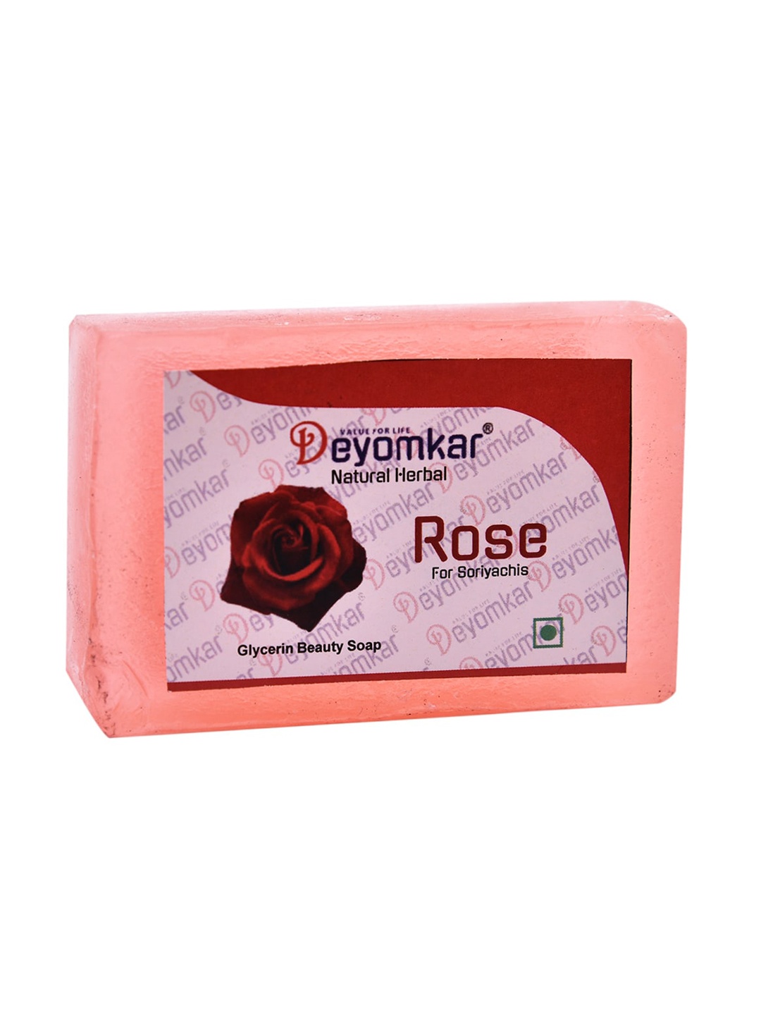 

Deyomkar Natural Herbal Glycerin Soap Rose - 100g, Pink