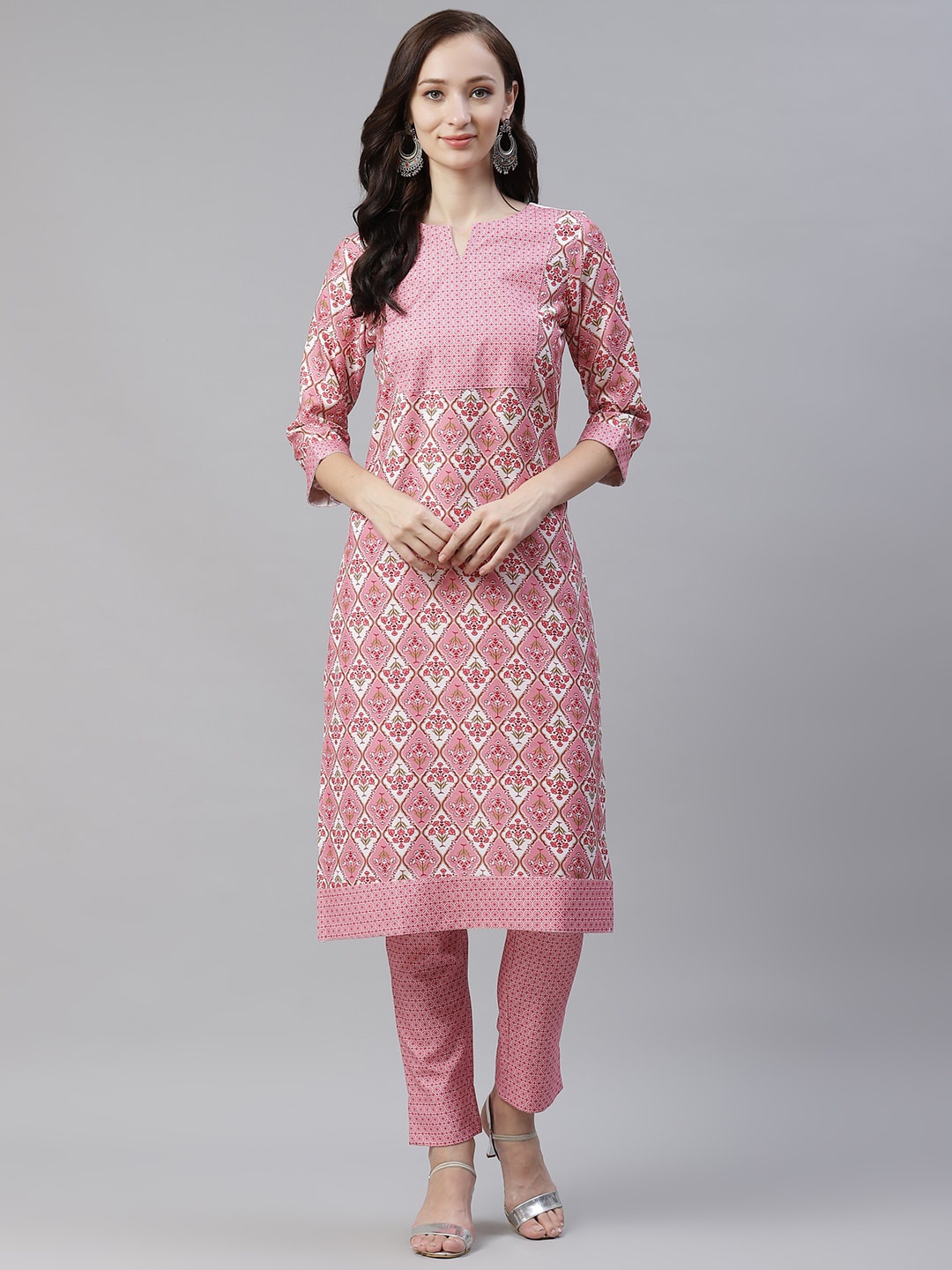 

ZIYAA Women Pink Ethnic Motifs Printed Kurta