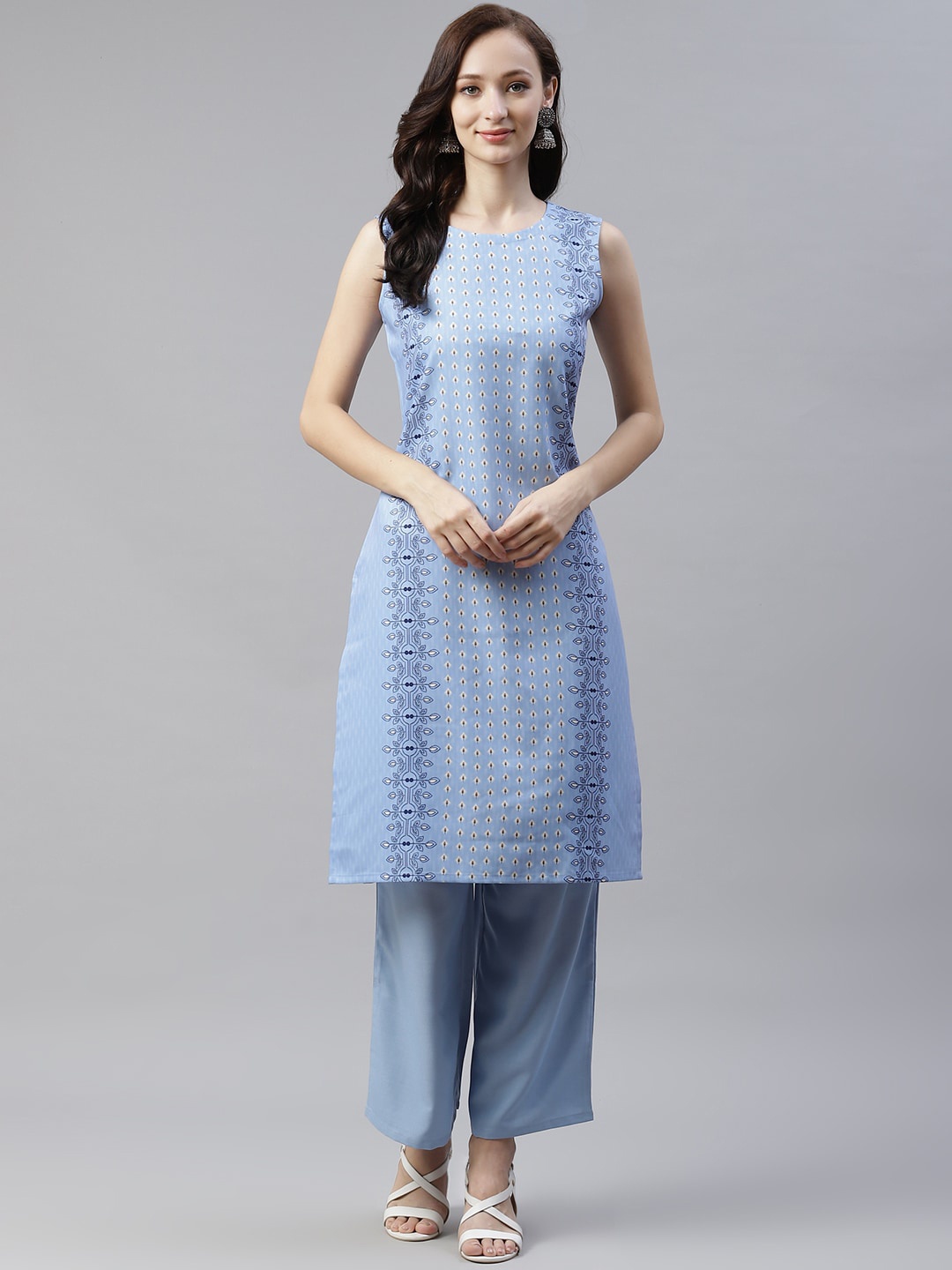 

ZIYAA Women Blue Ethnic Motifs Printed Kurta