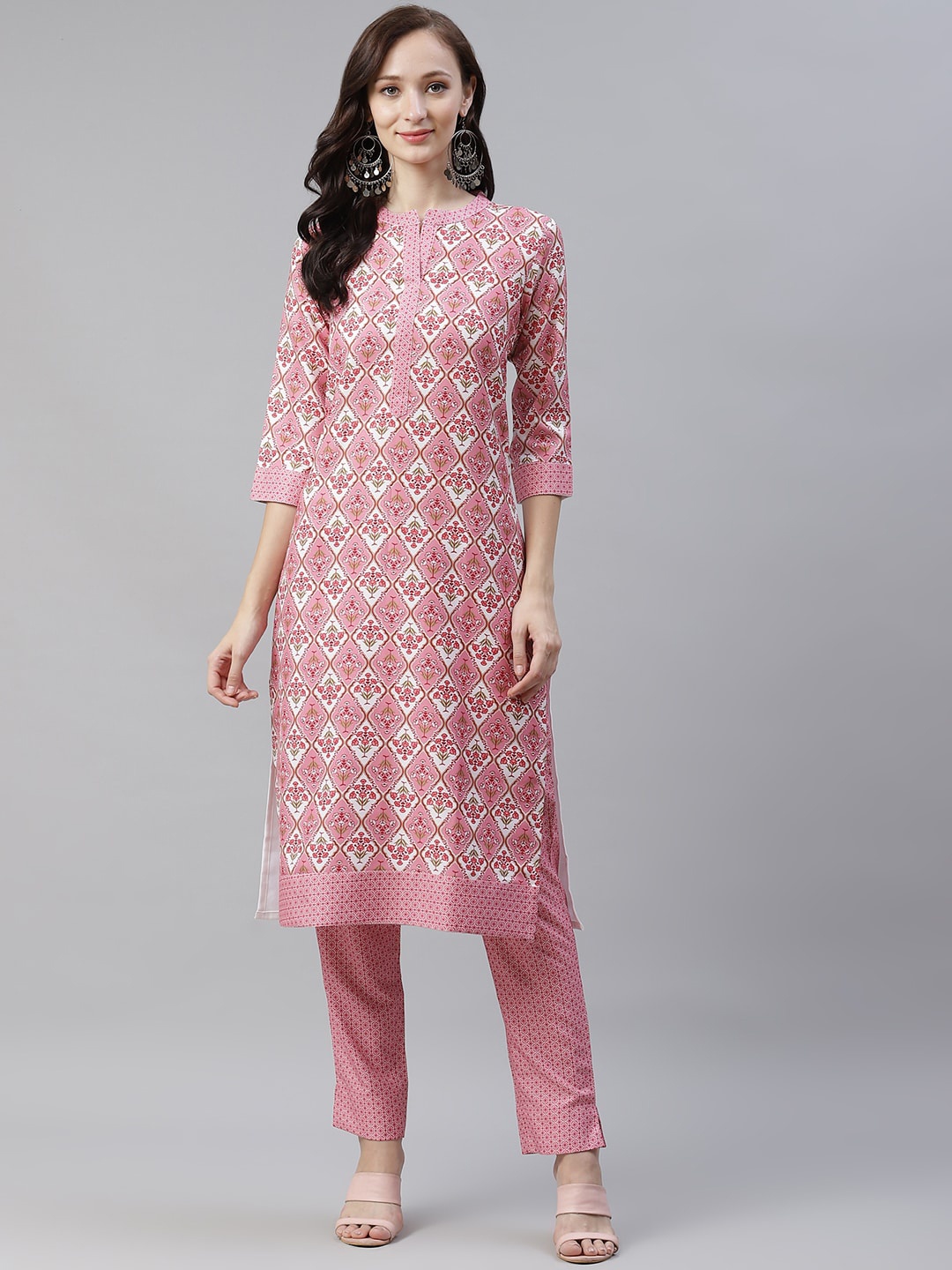 

ZIYAA Women Pink Floral Printed Kurta