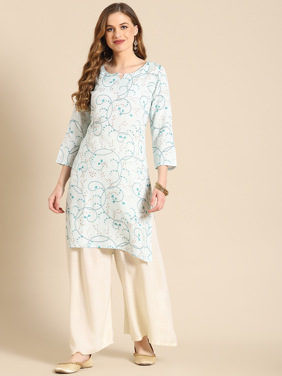 

Prakrti Sea Green Printed Kurti