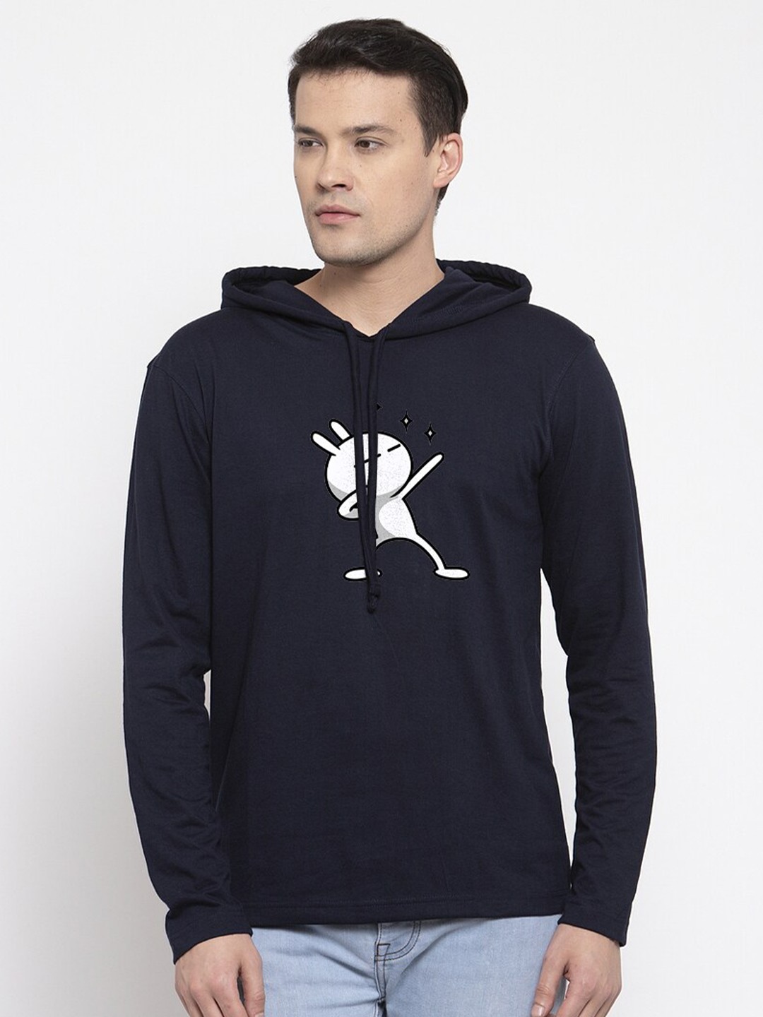 

Friskers Men Navy Blue Printed Pockets T-shirt