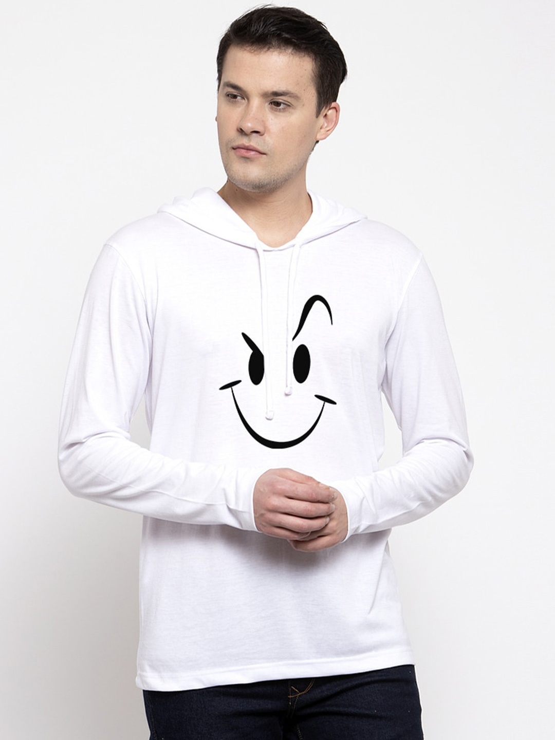 

Friskers Men White Printed Cotton T-shirt