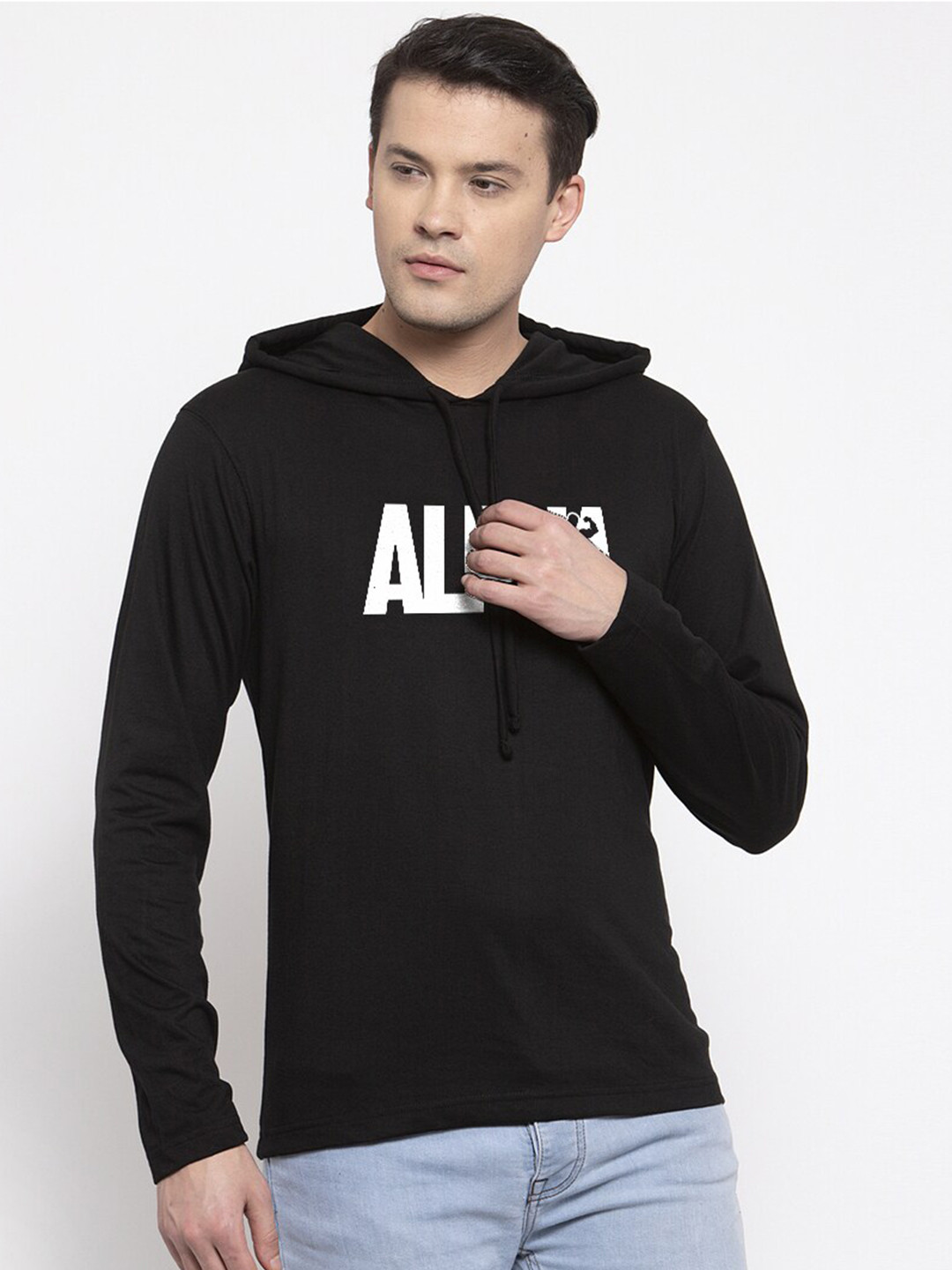 

Friskers Men Black Typography Applique T-shirt