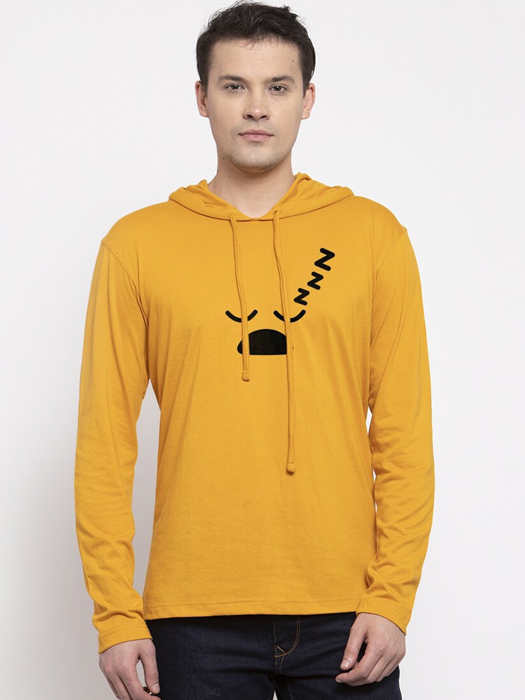 

Friskers Men Yellow Printed T-shirt