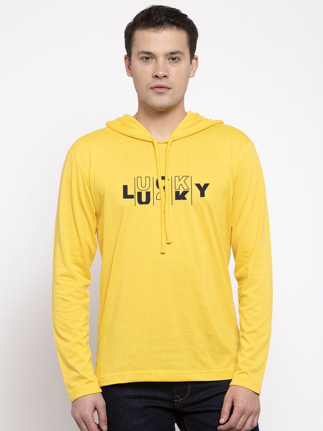 

Friskers Men Yellow Typography Printed T-shirt