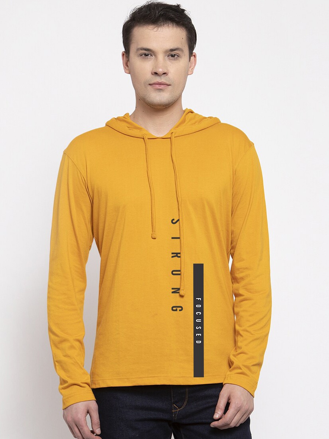 

Friskers Men Yellow Typography Printed T-shirt