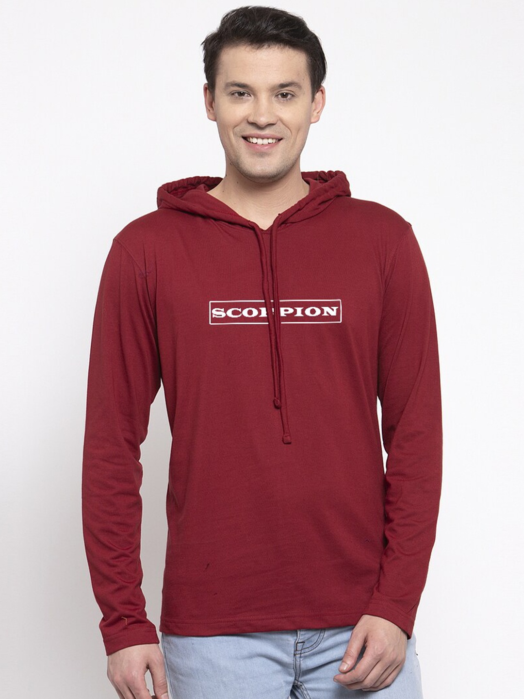 

Friskers Men Maroon Typography T-shirt