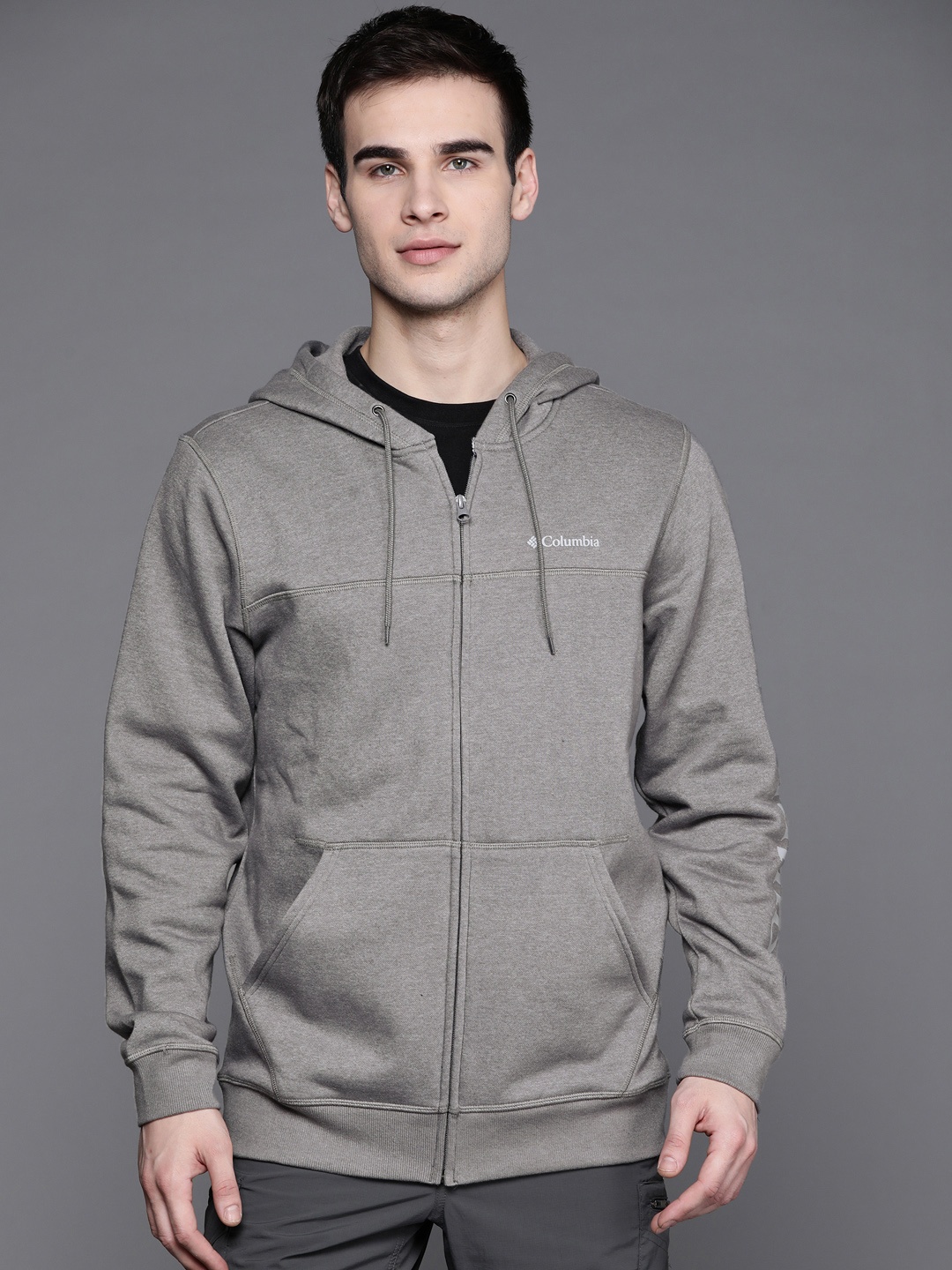 

Columbia Men Grey Running Open Front Jacket