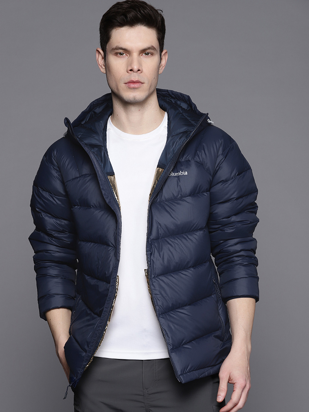 

Columbia Men Navy Blue Centennial Creek II Down Insulator Hiking Puffer Jacket