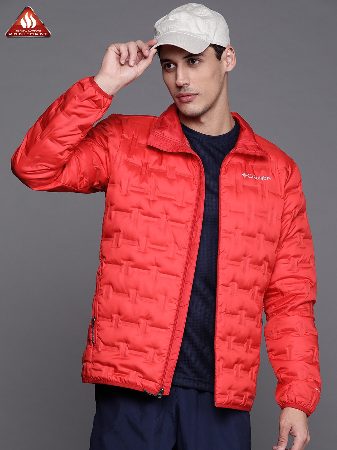 

Columbia Men Red Insulator Outdoor Delta Ridge Down Quilted Hiking Jacket