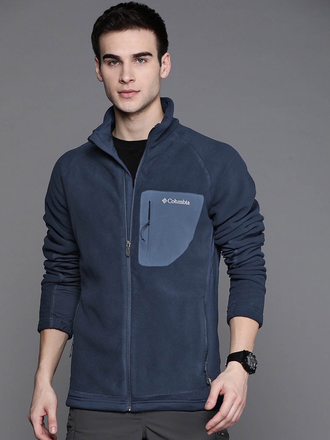 

Columbia Men Blue Polar Powder Insulator Outdoor Open Front Jacket