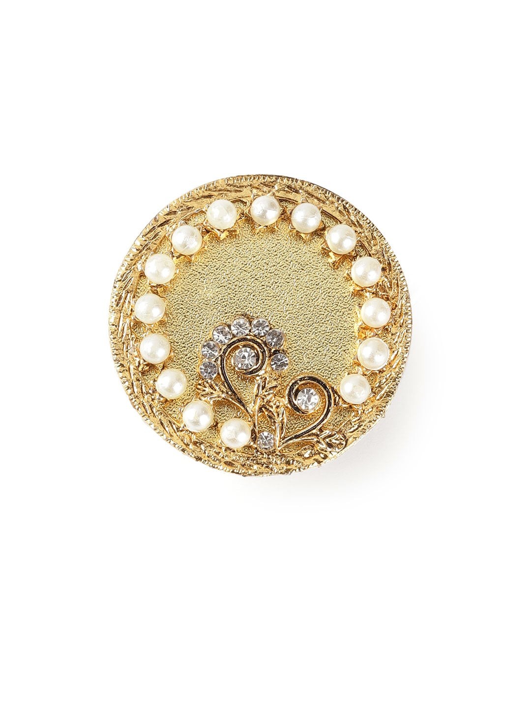 

Anouk Women Gold-toned & Off-White Stone Studded & Beaded Saree Pin