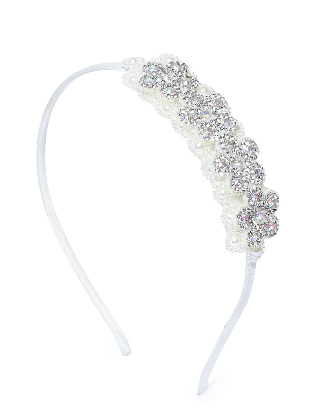 

Anouk Women White Floral Stone Studded & Beaded Hairband